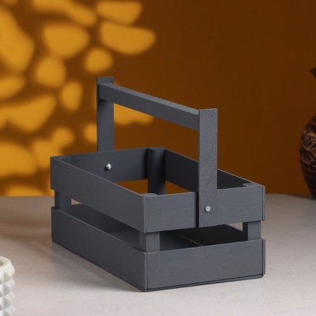 Wooden Kashpo 24.5 × 13.5 × 9 cm "Two Light", two -string, gray give beautifully-1