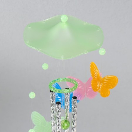 Wind music Plastic "Butterflies" shine in the dark 4 tubes + 11 figures 67 cm mix-1