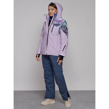 Ski jacket female winter, size 54, purple color-11