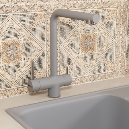 Kitchen mixer Uperwood UPD-005, with a channel for filtered water, color 03 satin/smoke-2