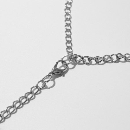 Hestia's necklace four tiers, blue color in black silver, 35 cm-3