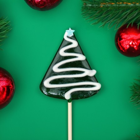 Caramel Lollice "Christmas tree" with painting, 25 g