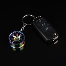 Cartage keychain, wheel, metal, mother -of -pearl
