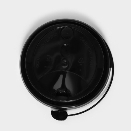 A plastic disposable lid for a glass with a pet and valve, black, 9 cm, 50 pcs/un-2