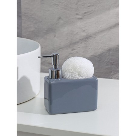 A dispenser for a detergent with a Savanna sponge stand “Nature”, 450 ml, color gray color-3