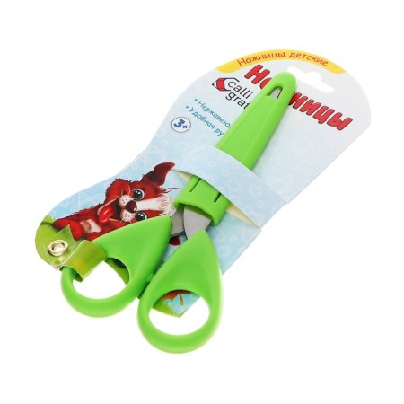 Chancellery scissors 13 cm in a protective case for Calligrata blade, plastic pen, mix-2