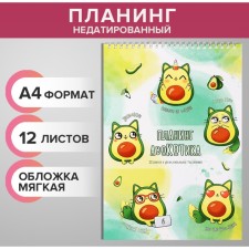 Planing Leduced A4, 12 sheets, on the crest, soft cover, 