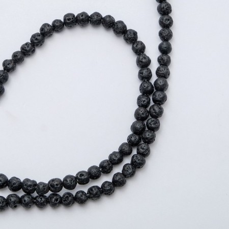 Beads on threads ball No. 4 "Lava", black color (87 beads)