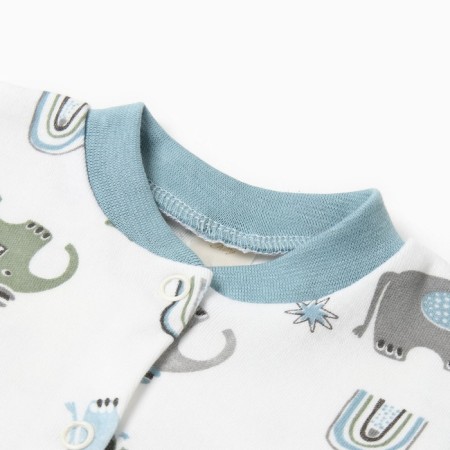 Nursery blouse, white color/elephants, height 62 cm-1