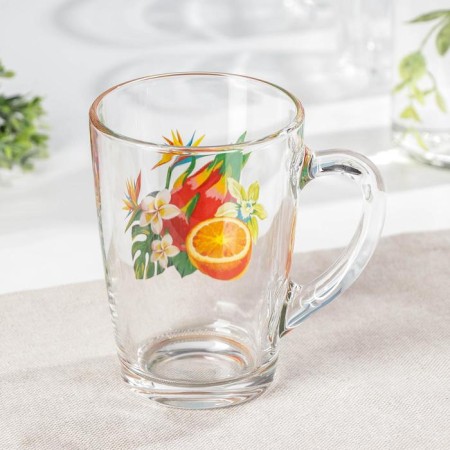 Glass Glass "Tropical Fruits", 300 ml, MIX drawing-1
