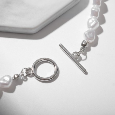 The necklace "Pearl beads" ball No. 6, color white, l = 40 cm-2