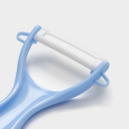 A set of kitchen utensils "Claud", 3 objects: 2 knives, vegetable cleaning of ceramics, blue color-5