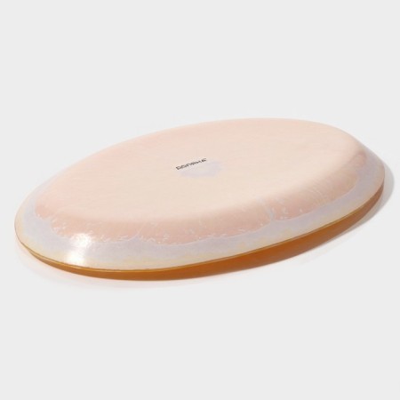 Glass Serving Oval Dula "Juicy Orange", 24.5 × 15 cm, Orange color-4
