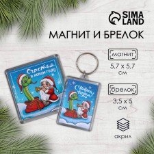 Набор "Змея. Дудочка" (брелок 3,5х5 см, магнит 5,7х5,7 см)