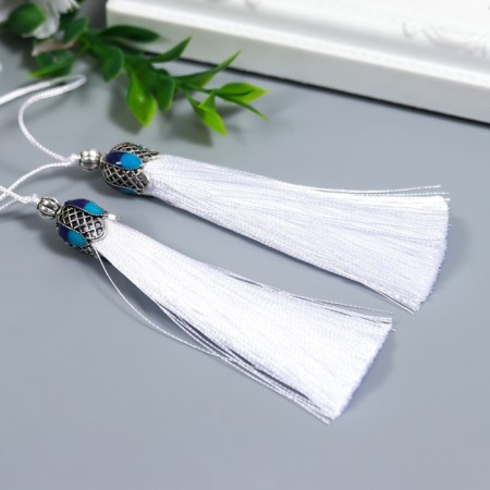 Decor for creativity textiles "Padishah brush" White set 2 pcs 9x1 cm-1