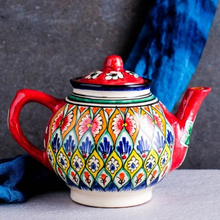 Rishtan ceramics "Patterns", 1000 ml, red