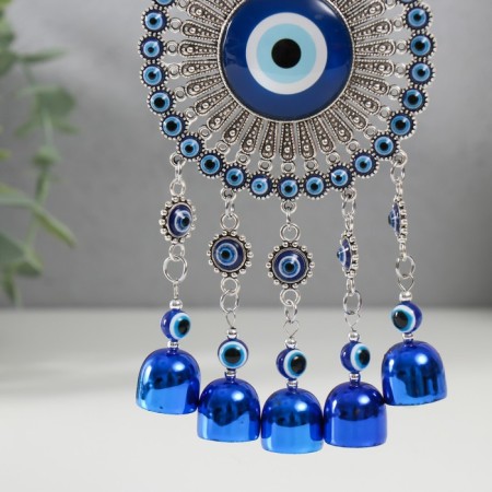 Wind music Metal from the evil eye "Eyes with 5 bells" 31x9.2x2 cm-2