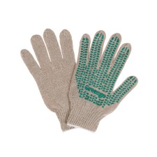 Gloves, x/b, knitting 7 class, 4 threads, size 9, with PVC dots, white, Greengo