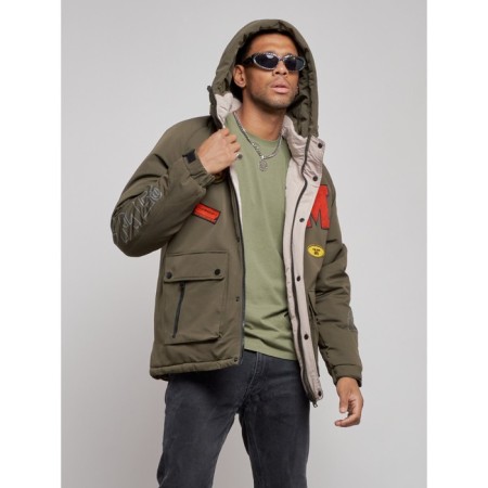 Winter male jacket, size 54, khaki color-5