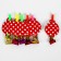 Set for the holiday "Peas", tablecloth 180x108 cm, 6 plates, 6 tongues, red color