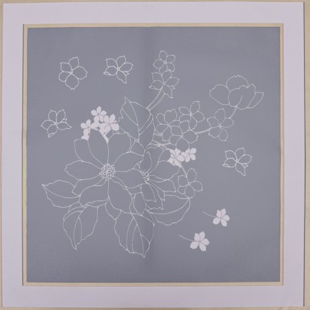Matte flowers film, "Flowers with a border", 58x58cm, pink-2