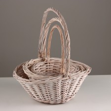 A set of baskets of 3 pcs, 34x26x14xh35cm, natural, willow