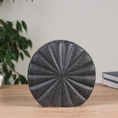 VAZA Ceramics Table "Cayo" Classic, D-8x5cm, 20.5x20.5 cm, black