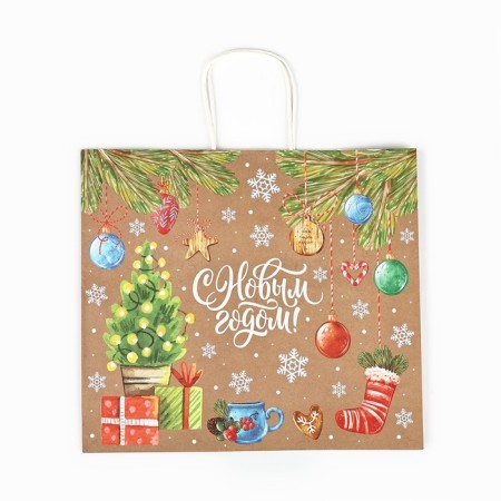 Package Gift New Year's craft "Funny New Year", 28 x 15 x 32 cm, New Year-3
