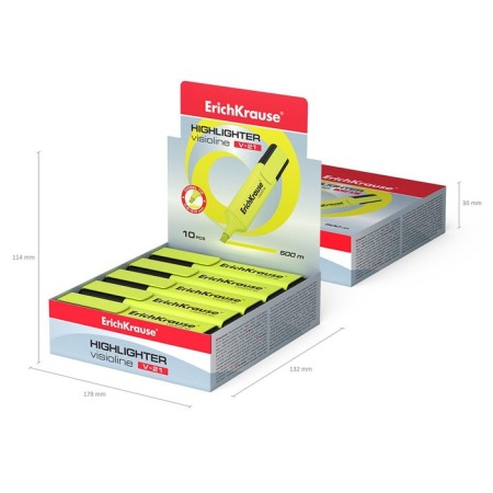 Erichkrause Visioline V-21, 0.6-5.0 mm, water-based ink, yellow, yellow-4