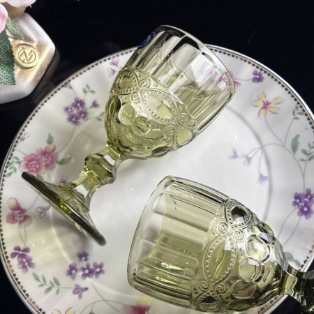 Set of glasses Lenardi, 250 ml, 6 pcs, green color
