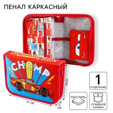 Penal frame, 1 section, 140x210x40 mm, folding pocket, fabric, cars