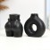 Set of candlesticks "Marta and Meland" Black Gloss, 2pcs/5x10cm/10x8cm