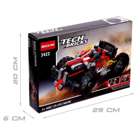 Designer with an inertial mechanism "Racing Jeep", 139 parts-4