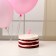 Set of candle in cake + 5 balls, number 2, pink