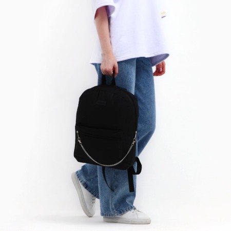 School textile school with a chain, 38x29x11 cm, black color-11