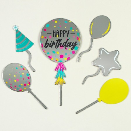 Decoration for the cake "Happy Birthday", balls-2