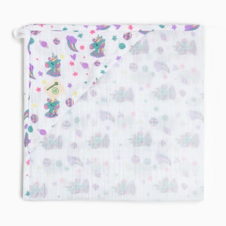 Towel Corner Muslim crumb I “Unicorns”, 75x75 cm, 100% cotton, 3-p, 180 g/m2-3