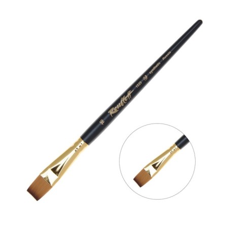 RUBLOFF brush synthetics, imitation column, flat, series 1S25 No. 16, short black matte handle, yellow clip