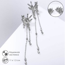 Hanging earrings with rhinestones 