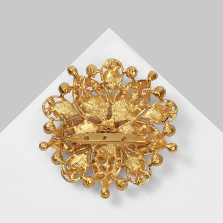 Royal Flower Brooch, Pink-Rasual Flood in matte gold-1