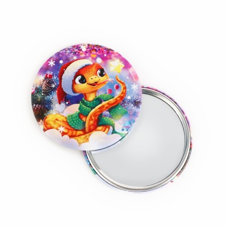 Pocket mirror "snake in the snow", diam. 7 cm-1