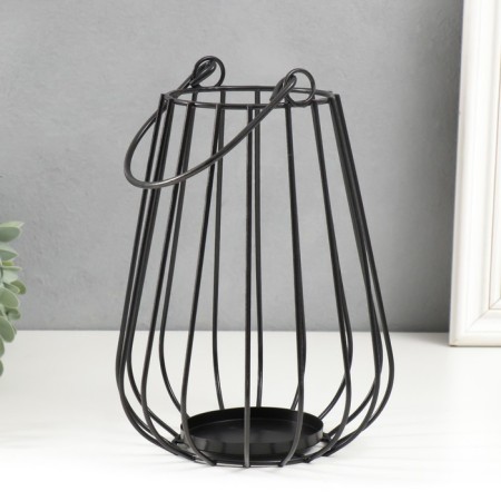 Summary Metal for 1 candle "Loft. Vazon" black 22x15x15 cm-3