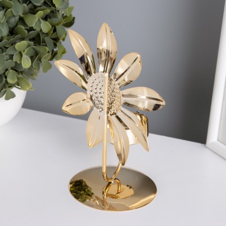 Summary for 1 candle metal d = 4 cm "sunflower" gold 7.7x12.5x16.3 cm-3