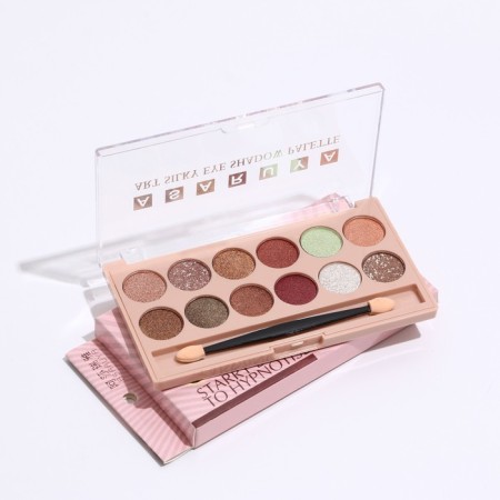 Palette of eyelid shadows with shimmer 12 colors-5