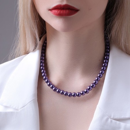 Beads "Classic" mood, ball No. 8, color bright purple, l = 40 cm-4