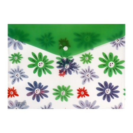 Folder-convert on the button, A4, 180 microns, "Flowers", mix-3