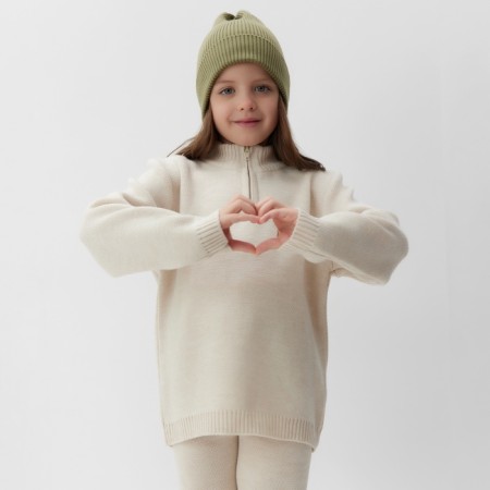 Costume (sweater and trousers) children's minku, beige color, height 122 cm-4