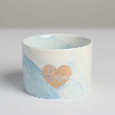 Kashpo ceramic with embossing "Love", 8 x 5.5 cm-1
