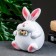 Piggy bank "Hare Puff" White, 15cm