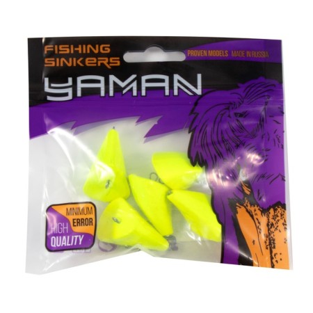 Cargo bullet-exentric painted pissy Yaman 5 pcs., 52 g, yellow-4